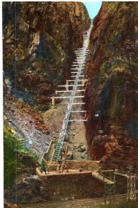 Royal Gorge Colorado Incline Railway Denver Rio Grande RR c.1940s Linen Postcard