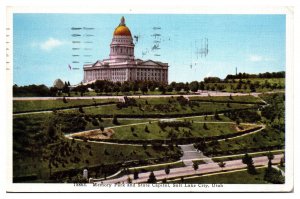 1941 Utah State Capitol and Memory Park, Salt Lake City, UT Postcard