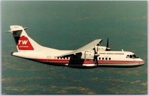 Airplane Trans World Express ATR-42 by Resort Air 46 Passenger Aircraft Postcard