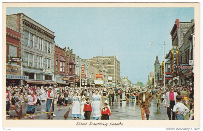 HOLLAND, Michigan; Street Scrubbers Day during Tulip Time, 40-60s