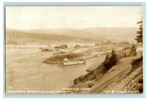 c. 1920 RPPC Cascade Locks Columbia River Highway Postcard P31 