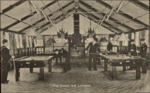 London UK Soldiers Lounge The Eagle Hut Billiards Room WWI c1915 Postcard