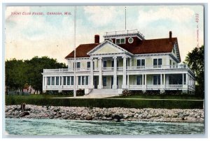 Oshkosh Wisconsin WI Yacht Club House Lake Front Scene c1920's Antique Pebbles