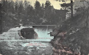 Chippewa Falls Minnesota 1910 Postcard Glen Lock Dam Waterfall
