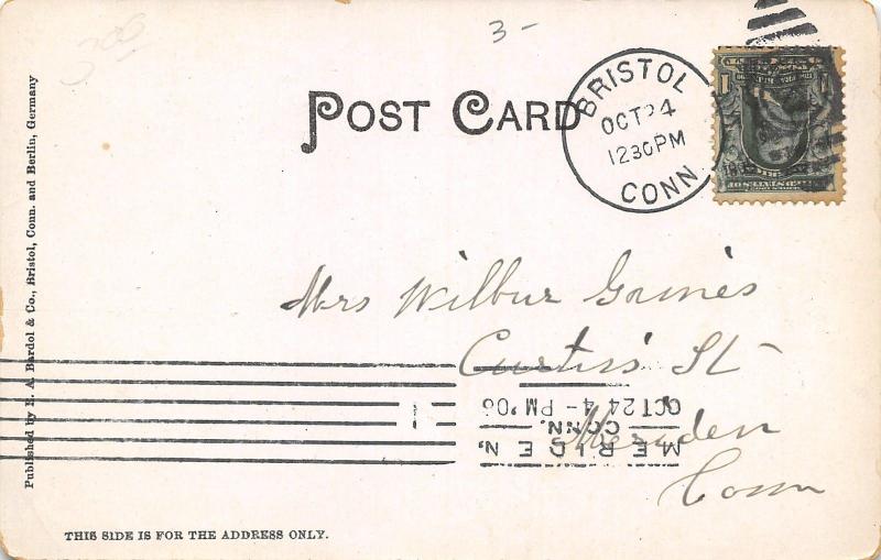 Bristol Connecticut~High Street From Bellevue Avenue~Nice Homes~1906 Postcard