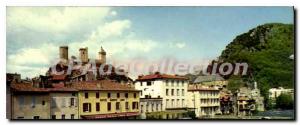 Modern Postcard The Pyrenees Ariege Foix The old bridge over the Ariege and t...