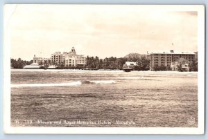 Honolulu Hawaii HI Postcard RPPC Photo Moana And Royal Hawaiian Hotels c1940's