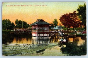Jackson Tennessee TN Postcard Pagoda Water Works Lake Scenic View 1909 Antique