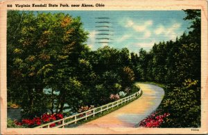 Virginia Kendall State Park Akron Ohio OH Linen Postcard B8