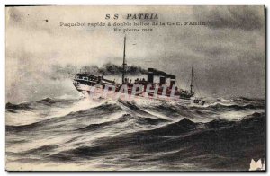 Postcard Old Ship Ship SS Patria Co. C Fabre