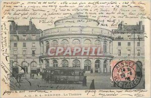 Old Postcard Rennes Theater Tram