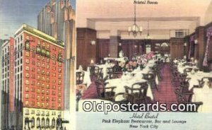 Pink Elephant Restaurant, New York City, NYC USA 1951 light wear postal used ...