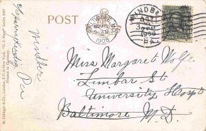 Gun Practice USS Illinois US Navy Battleship 1908 postcard