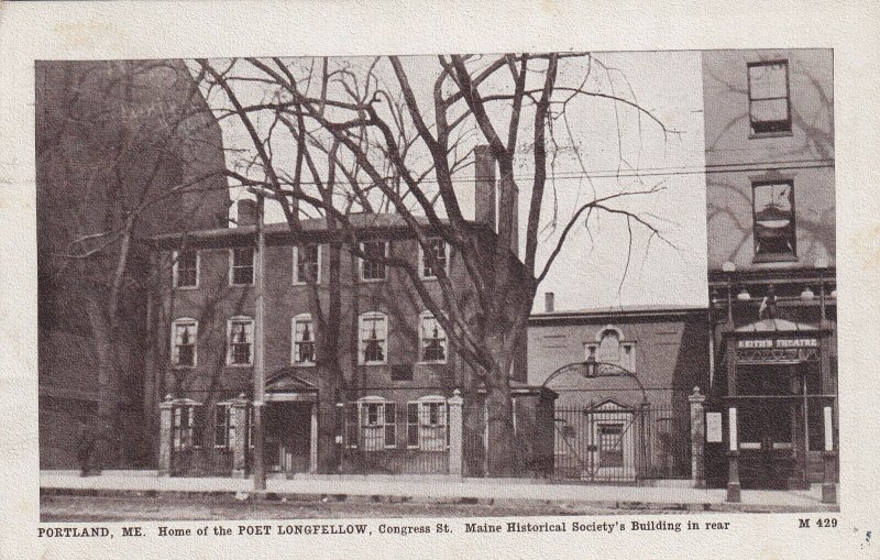 PORTLAND, Maine, PU-1910; Home Of The Poet Longfellow, Historical Society's Bld.