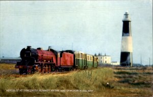 Kent England Dungeness Light Romney Hythe Dymchurch RR Vintage Postcard