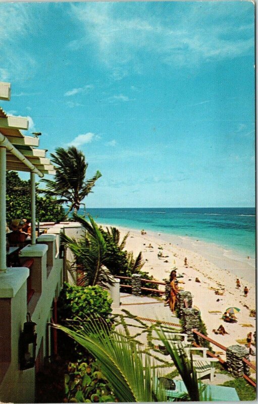 Coral Beach Club Paget Bermuda Sargasso Sea VTG Postcard PM Cancel WOB Note 