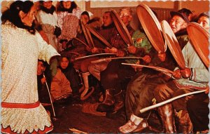 Eskimo Dance Canadian Arctic Inuit People Unused Carey Postcard E85