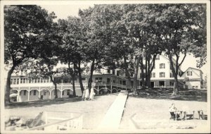 Boothbay Harbor ME Hotel & Lawn c1940 Real Photo Postcard
