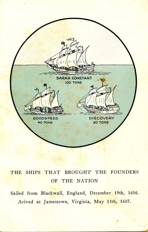 Ships That Brought The Nation's Founders to Jamestown in 1607