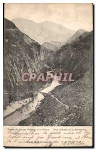 Postcard Old Route Bourg d'Oisans to La Grave Bridge Auris and Romanche