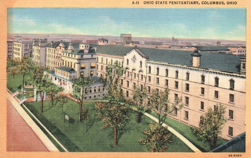 Vintage Postcard 1920's View of Ohio State Penitentiary Building Columbus OH