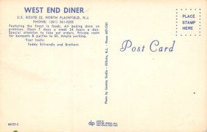 Plainfield New Jersey West End Diner, Multi-View Chrome Vintage Postcard U12601
