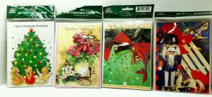 3-D Christmas Cards Tree Angels Nutcracker Bells Sealed Packs (8 Cards) GC167