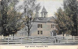 High School Hayward Wisconsin 1910c postcard