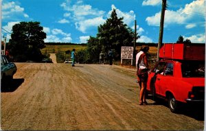 VINTAGE POSTCARD MAGNETIC HILL WHERE CARS COAST UP HILL NEW BRUNSWICK CANADA