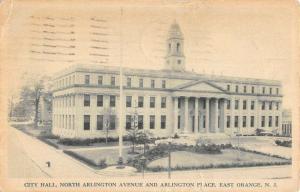 East Orange New Jersey City Hall Street View Antique Postcard K77817
