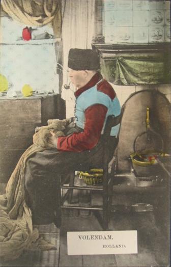 VOLENDAM HOLLAND Old Man w Pipe c1910 Postcard