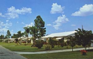 Lehigh Acres Florida FL Flag Residential Area Vintage Postcard D10c