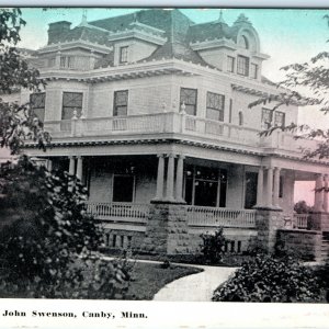 c1910s Canby, MN John Swenson House Residence Postcard Foursquare Minn A158