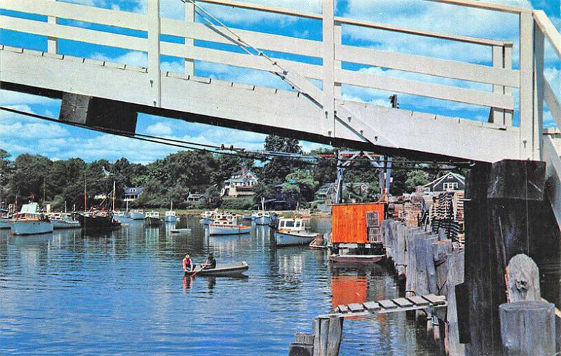 Ogunquit ME Perkins Cove Harbor Boats Postcard