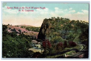 1910 Squaw Rock On The North Western Pacific R.R. Mountain Scene CA Postcard