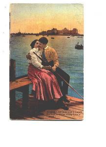 Couple Kissing on a Dock, Poem Couplet, Romantic