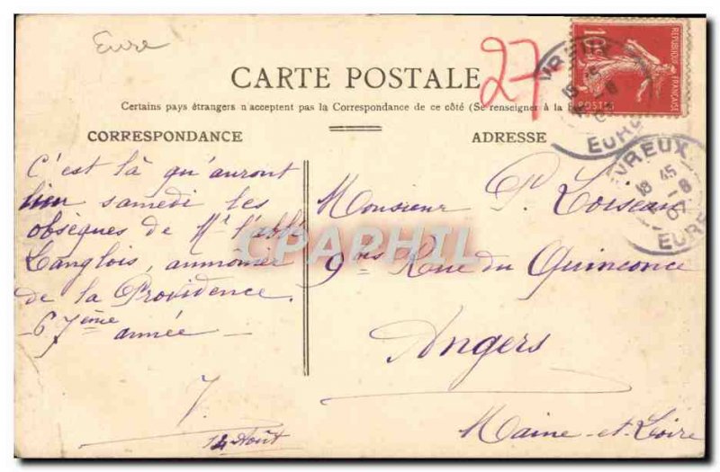 Old Postcard Evreux Interior From I & # 39Eglise Saint Bullfighting