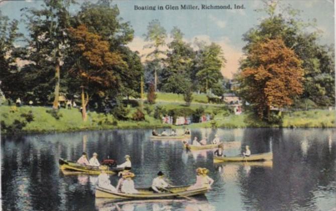 Indiana Richmond Boating In Glen Miller Park 1914