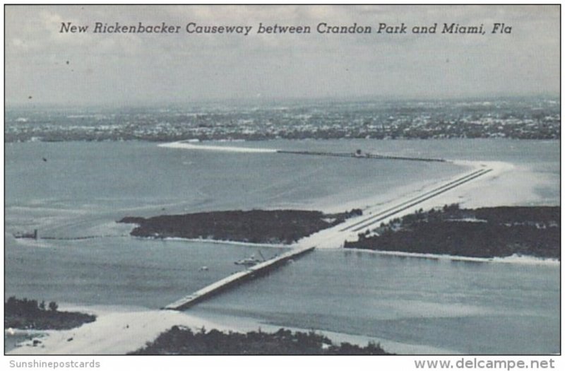 Florida New Rickenbacker Causeway Between Crandon Park and Miami