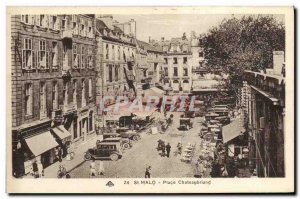 Postcard Old Saint Malo Place Chateaubriand