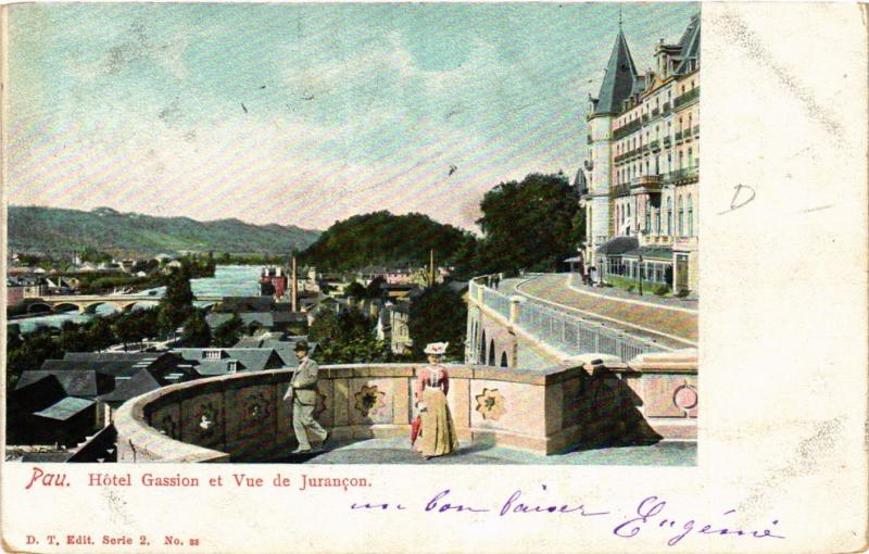 CPA PAU Hotel Gassion et Vue de Jurancon (412245)