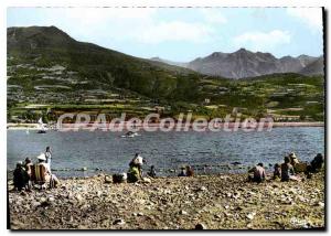 Postcard Old Embrun Hautes Alpes Le Plan d'Eau and the Beach