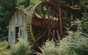 Vintage Postcard 1957 View of The Old Water Mill in Southern Mountain Region