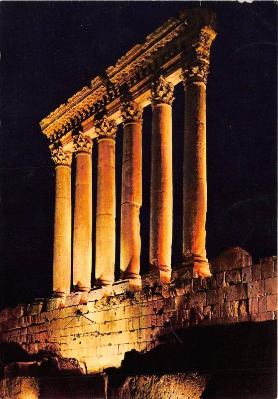 BR267 Lebanon Six columns of jupiter temple illuminated