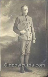 WWI Real Photo Military Soldier in Uniform Unused 