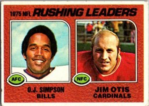 1976 Topps Football Card '75 NFL Rushing Leaders Simpson Otis sk4668