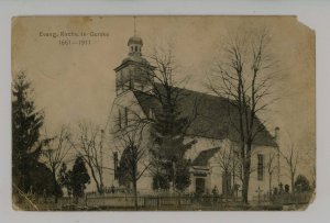 Germany - Gurske. Evangelical Church  (creases, tears, corners missing, worn)