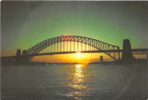 Lot232 australia sunset over sydney harbour bridge nsw