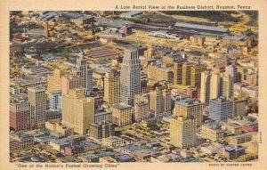 A Late Aerial View Of The Business District - Houston, Texas TX