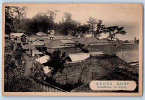 Hatsushima lzu Japan Postcard View of Building Roofs c1910 Antique Unposted